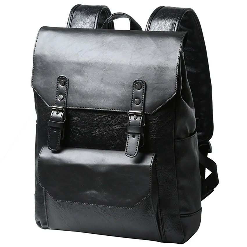 Vintage Männer Pu Leder Rucksäcke Reise paket Laptop Rucksack Schult aschen große Kapazität Rucksäcke Freizeit Handtaschen