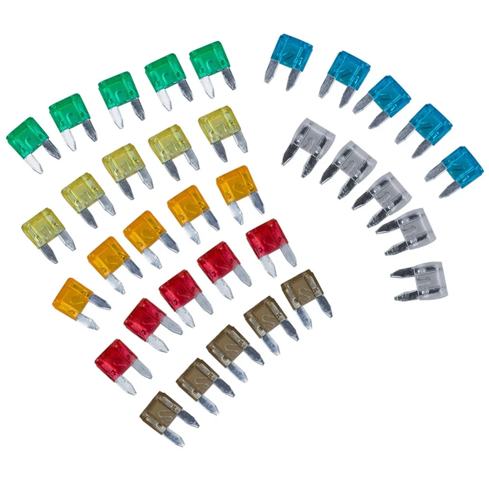 35pcs Mixed Mini Blade Fuse Assortment Set Auto Car Truck DG Motorcycle SUV Fuses Kit New