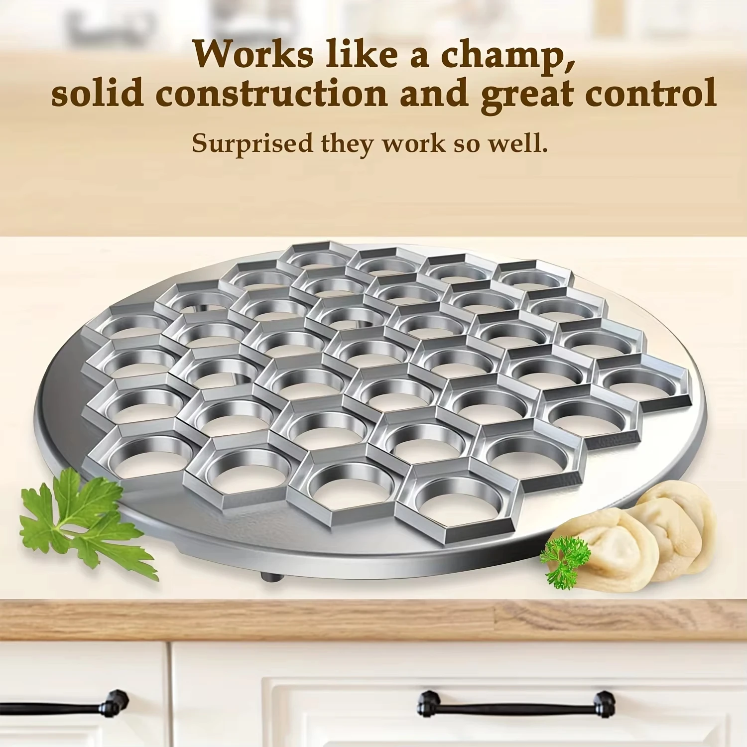 Herramienta para Hacer Empanadillas de Aluminio | Prensa para Raviolis de 37 Orificios para Pasta Casera y Rellenos de Carne | Molde Multiusos para Repostería, Utensilio de Cocina