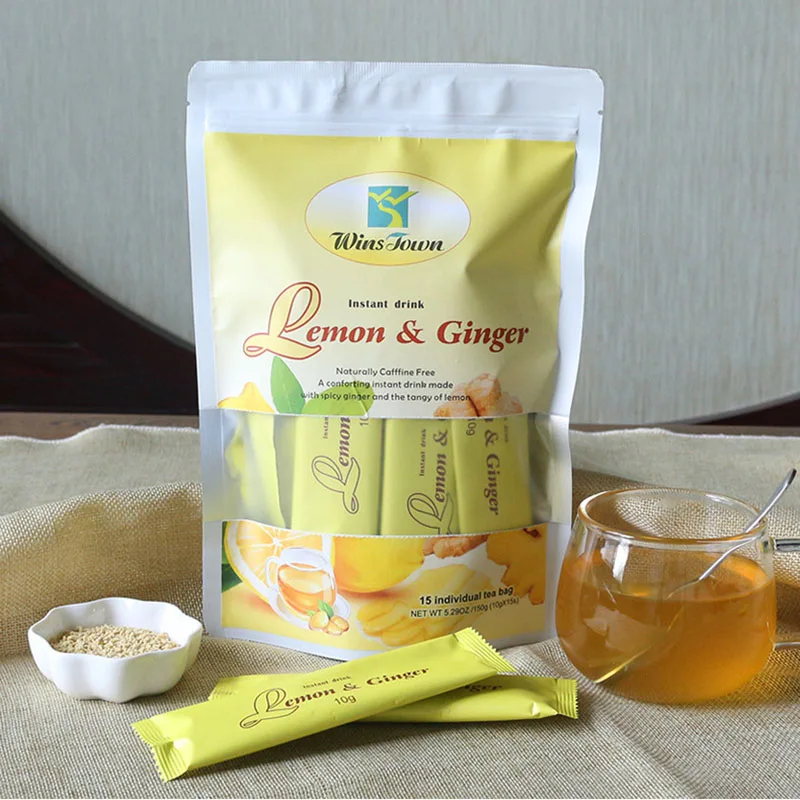 Té Natural de limón y jengibre, alivio del dolor, desintoxicación corporal cálida, pérdida de peso para soporte de inmunidad, mejora la digestión, 10 bolsitas de té