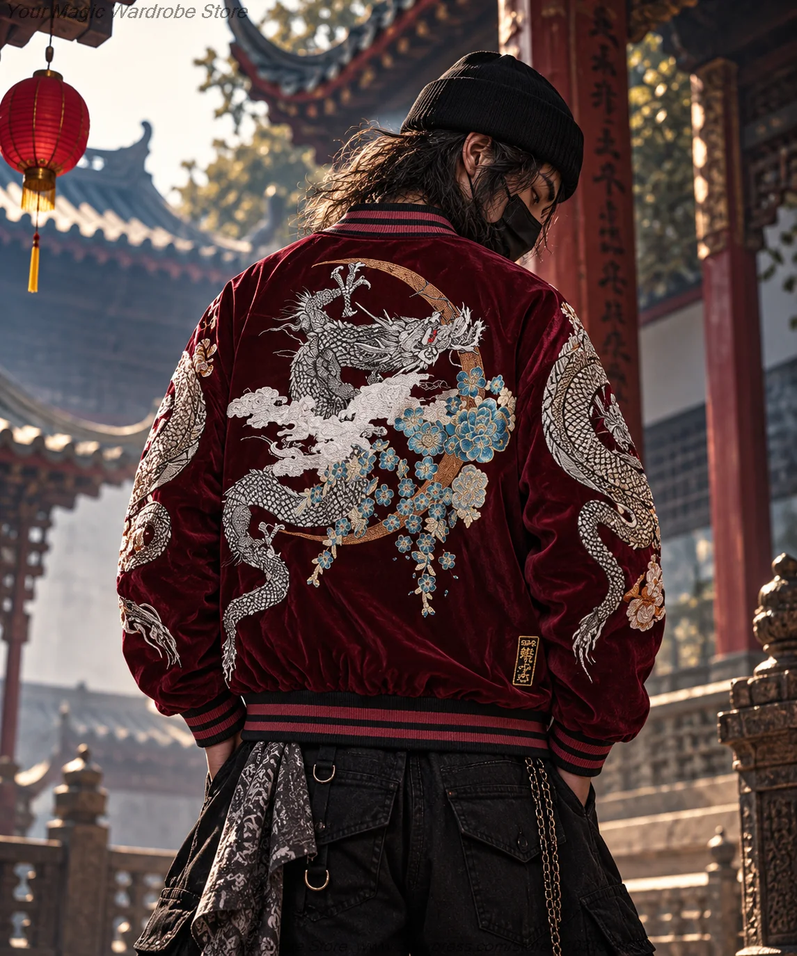 Asian Japanese Sukajan Style Embroidered Souvenir Jacket Outerwear Coat for Couples Personality  Yokosuka Embroidery Men's