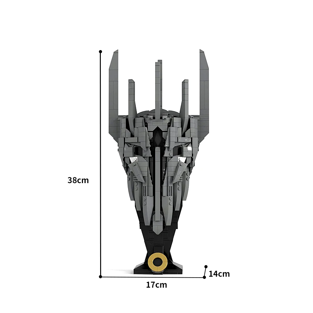 Moc Film Ringe Helm Serie-Sauron der dunkle Lord Bausteine Modell Lotr Sauron Helm Steine montieren Spielzeug Kinder Geschenk