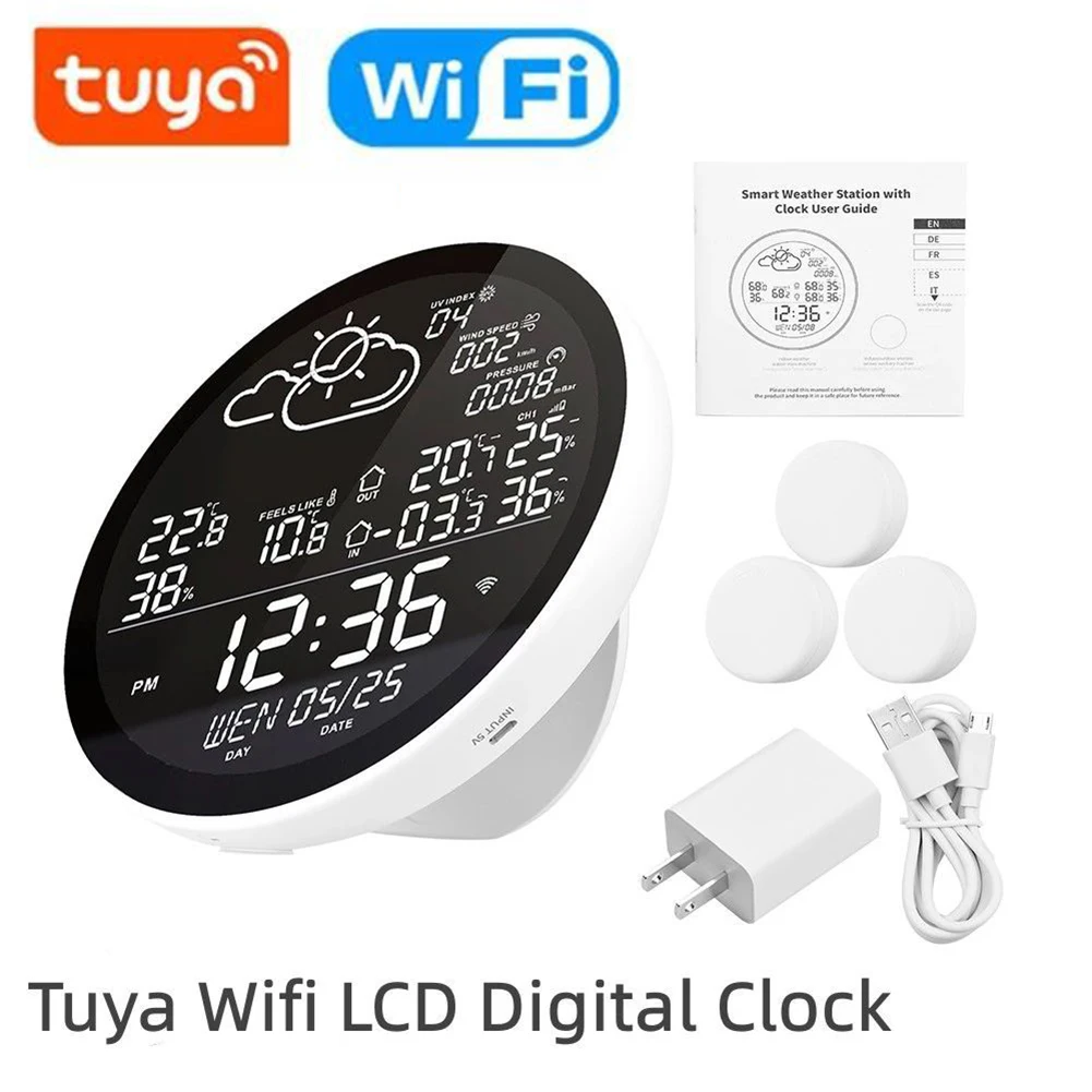 

Tuya Wifi Smart Weather Station Indoor/Outdoor Digital Thermometer Hygrometer Weather Forecast Sensor Temperature Humidity Meter