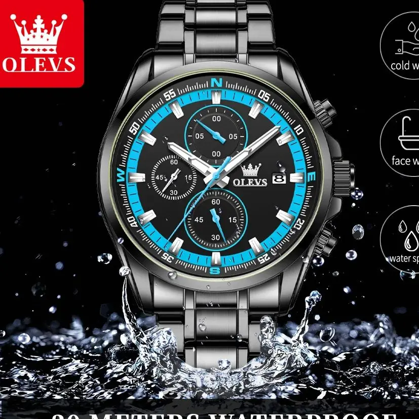 

OLEVS TY713 Мужские часы Роскошные повседневные ﻿ Модные кварцевые часы, водонепроницаемые светящиеся спортивные часы с датой недели для мужчин, Reloj