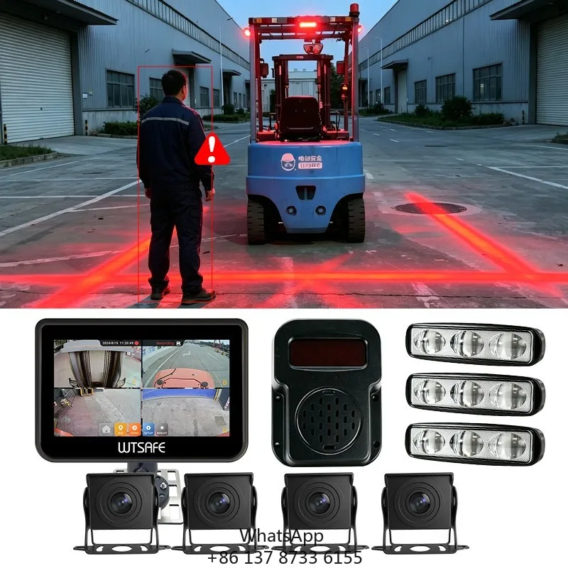 7 Inch Waterproof Touchscreen Reversing Monitor 4 Channel AHD Blind Spot Camera System For Truck Forklift Industrial Vehicle
