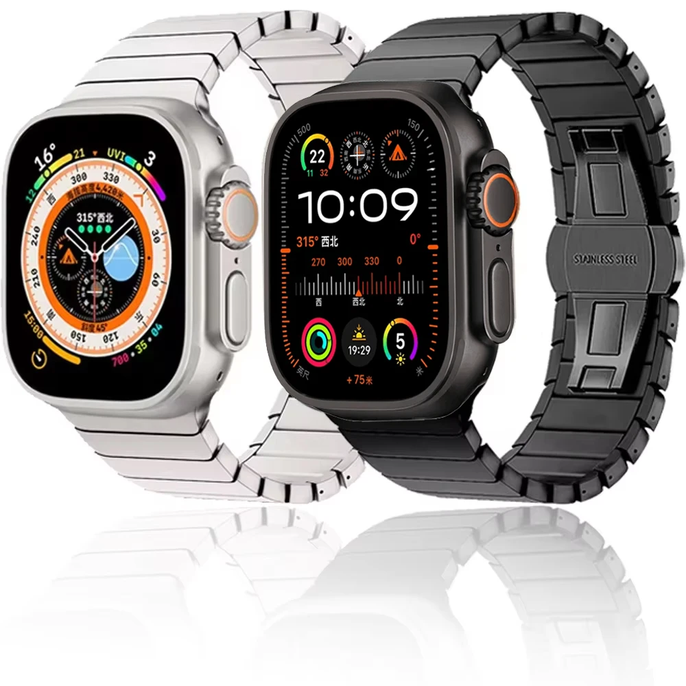 Pulseira de metal para apple watch ultra 2 49mm 10 42mm 46mm 9 8 7 45mm 41mm pulseira de liga de titânio para iwatch 6 5 4 se acessórios