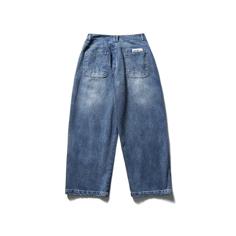 

Senbo Clothing Spring and Summer Lazy Drape Trousers Japanese Washed Retro Loose Wide-leg Jeans