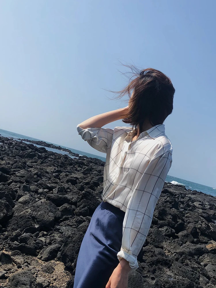 

Шелковый блейзер FAREWELL Classic для женщин, длинный, для офиса, дышащий, комфортный, для повседневной носки, с пуговицами