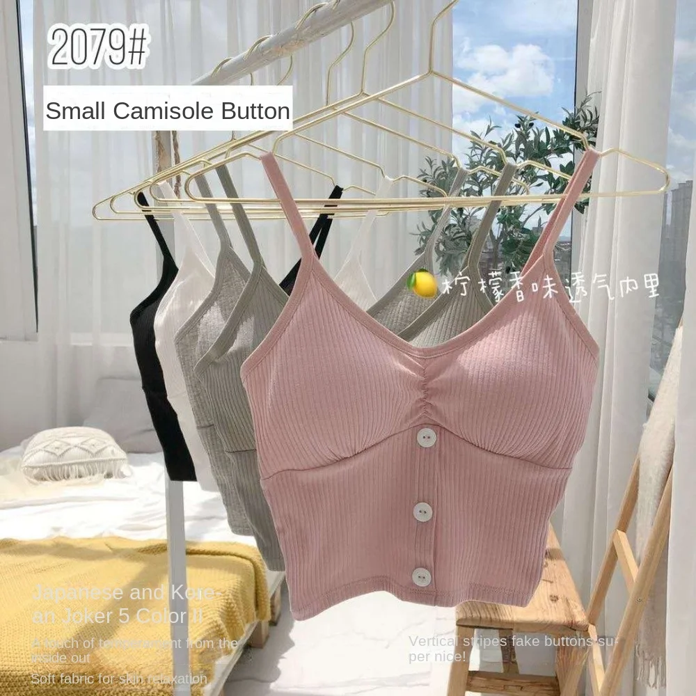 

New Crop Top Women Knitted Tank Top Chest Wrap Cotton Strap Vest Female Knitting Underwear Camisoles