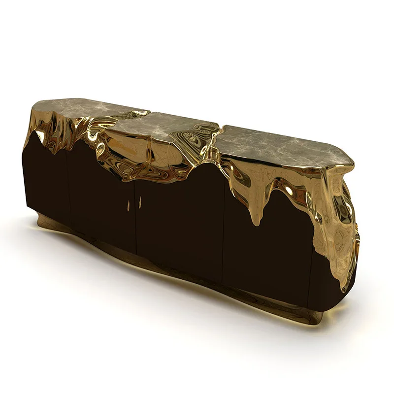 

Portuguese Luxury Brass Side Cabinet