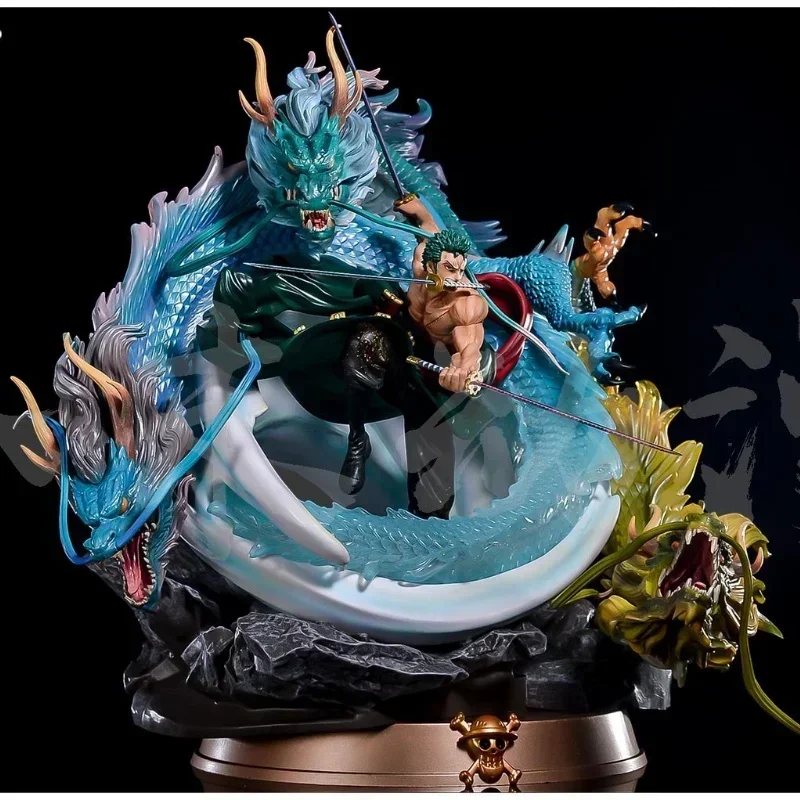 

35-50cm One Piece Pirate King Handmade Gk Sauron 3000 World Model Anime Peripheral Decoration Gift Pop Three Knife Flow D