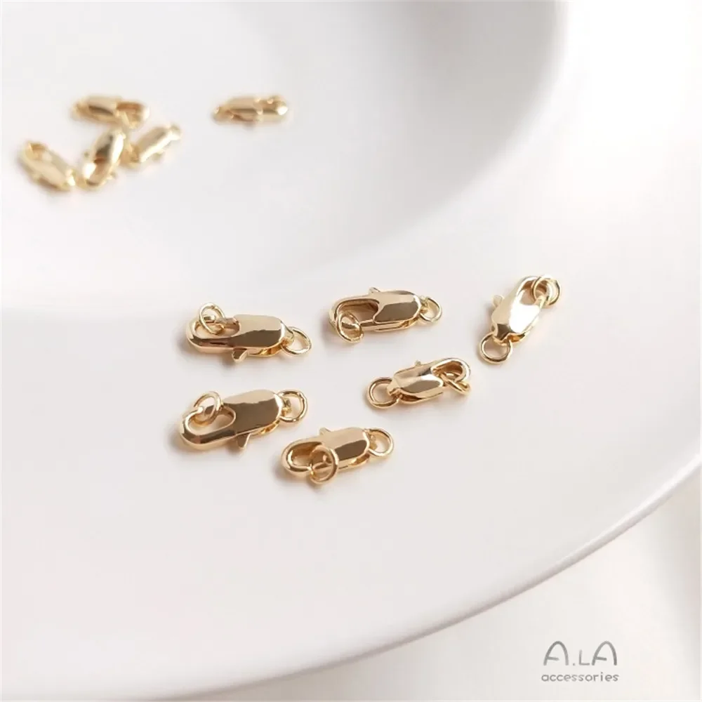 14K Gold Plated Korea imported fish tail buckle spring buckle accessories DIY bracelet connected with lobster buckle