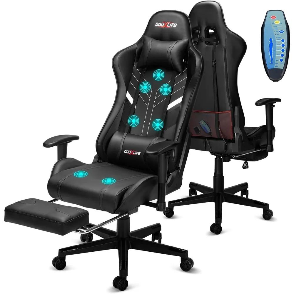 Ergonomic High-Back Gaming Chair with 175° Recline and Footrest for Comfortable Computer and Video Game Use