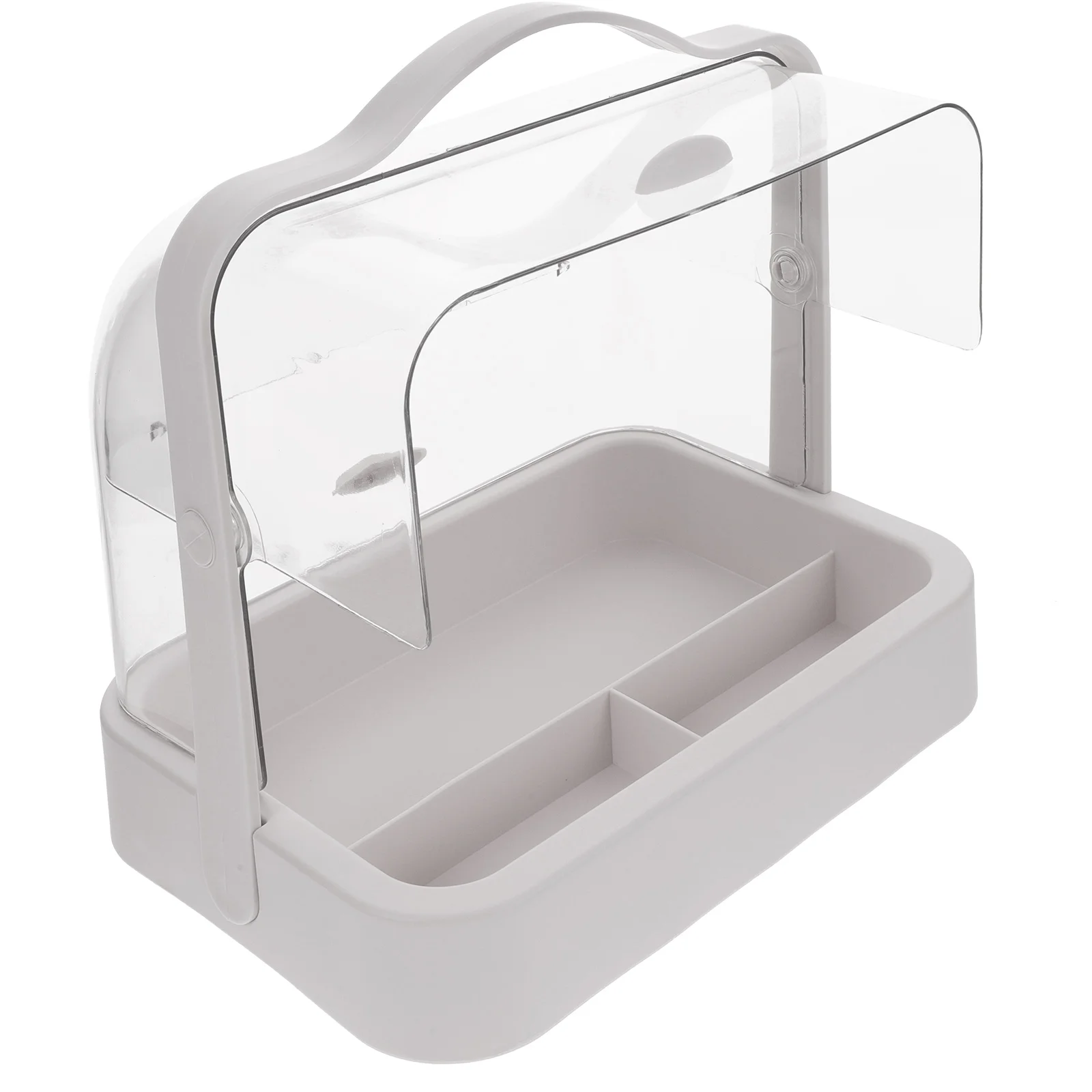 

Storage Makeup Organizer Vanity Desk Countertop Portable Clear Lid PP Silicone Clamshell Design Home Storage