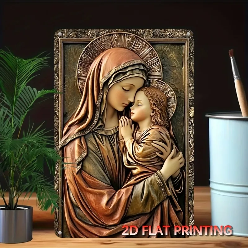 2D Flat Aluminum Metal UV Printed Decorative Art, Dustproof, Pre-Drilled for Easy Hanging, Festive Gift Home Decor, Personalized