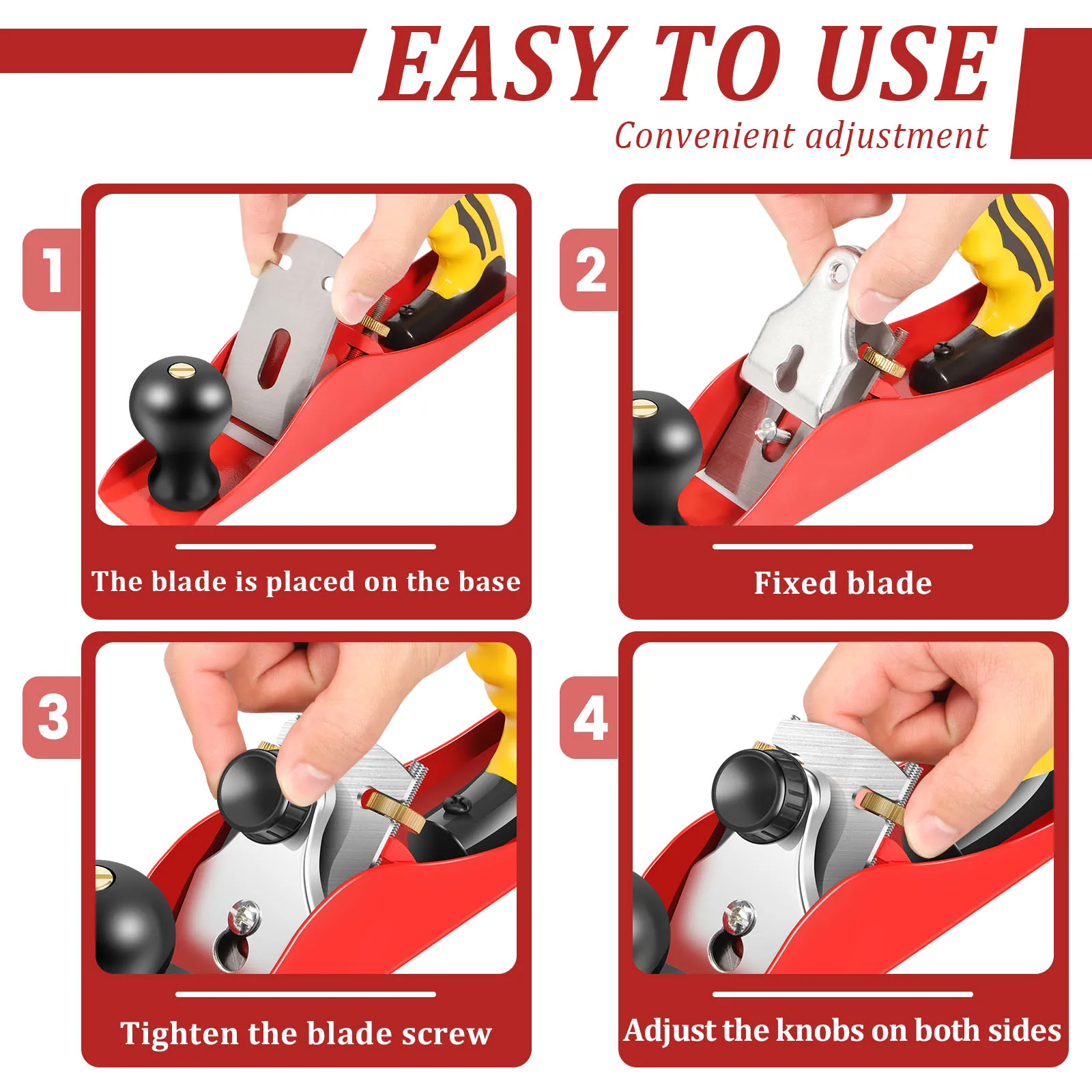 Wood Hand Planer Set Hand Tool Block Plane Cutting Edge for Trimming Projects Woodworking Carpenter DIY Model Making Planer