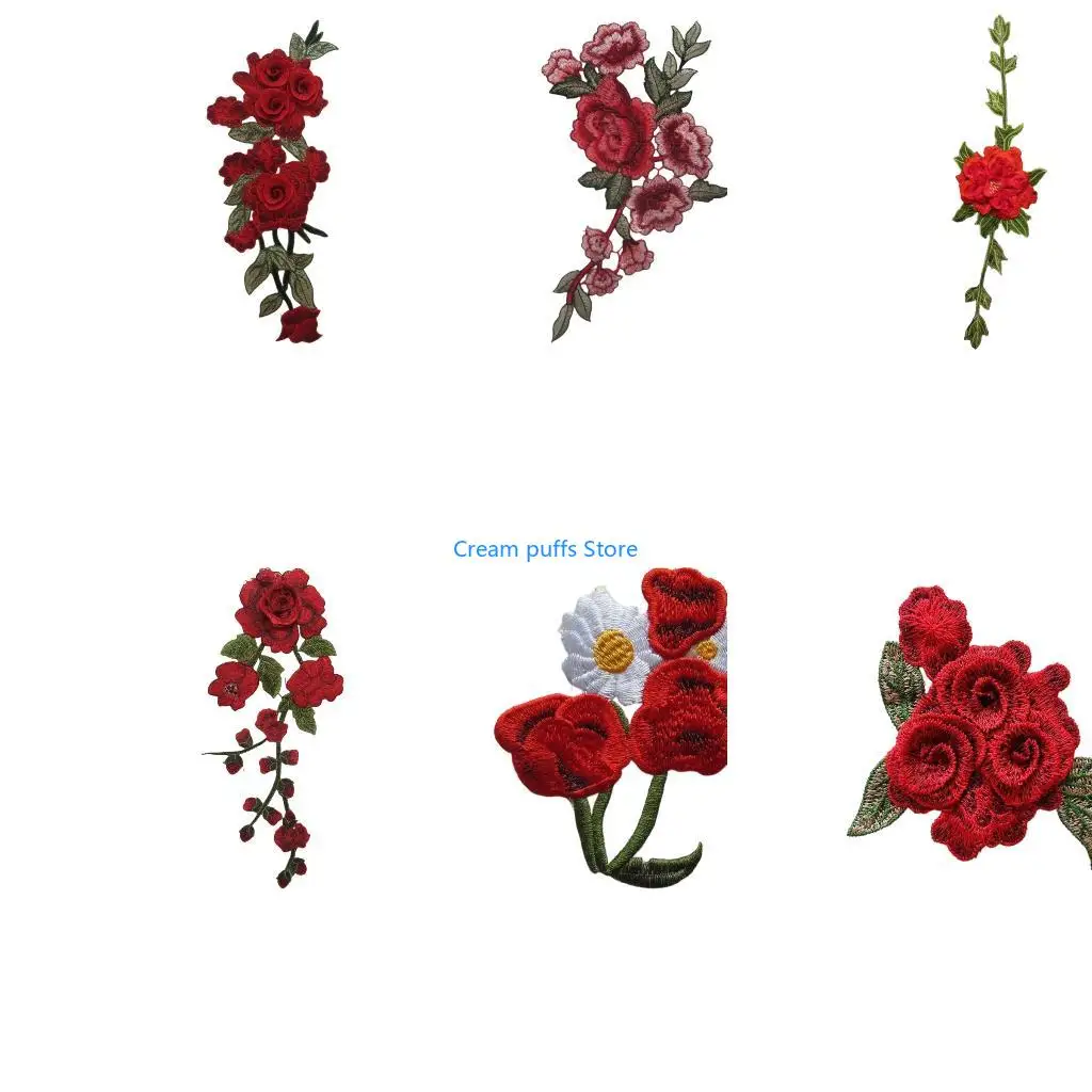 50LE Decorative Sewing Embroidery Stickers Flower Clothing Wedding Clothing Decoration Clothes Sewing Accessories