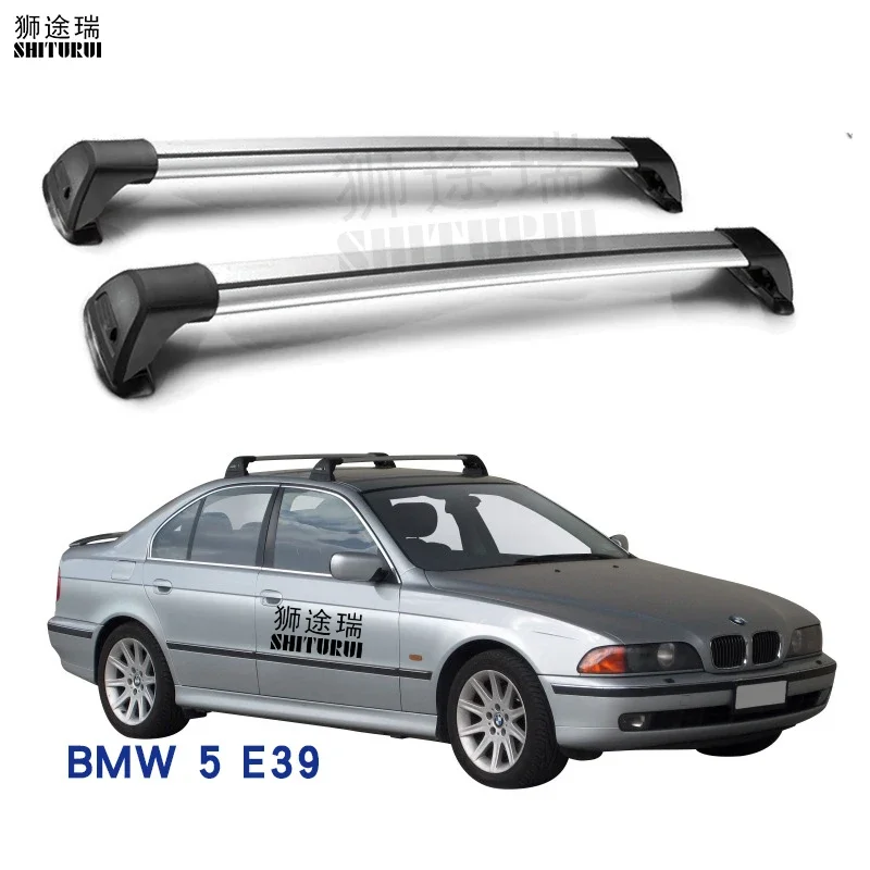 2 pcs For BMW 5-Series, 4-dr Sedan, 2004-2010  E39 roof rack roof bar car special aluminum alloy belt lock Led shooting