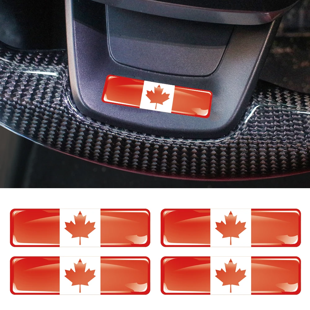 

Canada Flag 3D Epoxy Resin Decorate Car Sticker Car Window Buttons Steering Wheel Center Console Panel Motorcycle Fuel Tank