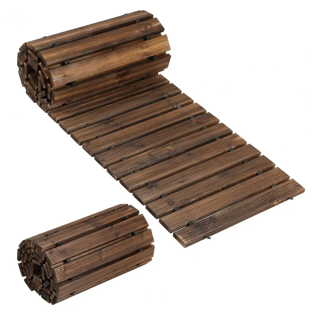 Roll-Out Wooden Garden Pathway – 8/12FT x 43cm Outdoor Walkway Mat for Lawn, Patio, Backyard, Beach, Yard
