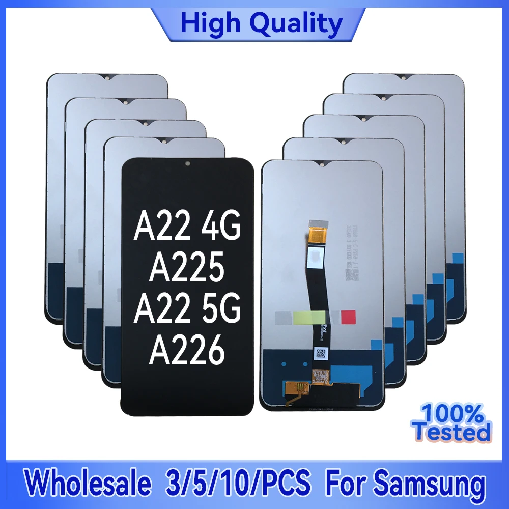 

Wholesale 3/5/10 Pieces/Lot For Samsung A22 5G A226 LCD Screen With Touch Assembly Digitizer A225F A225M A22 4G A225 Display