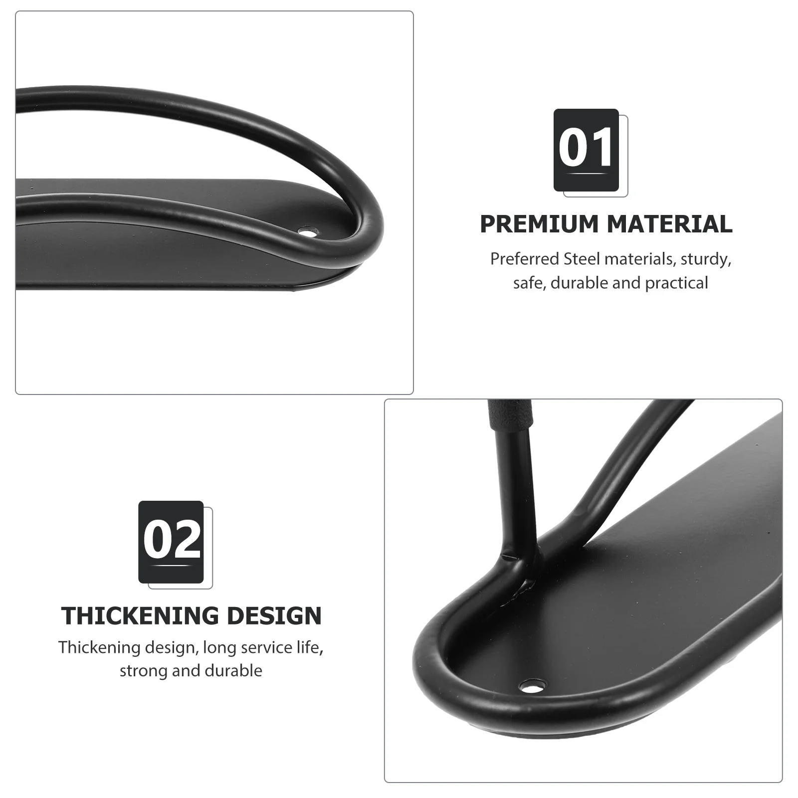 

1 set Wall-Mounted Bike Hanger Sturdy Wear-Resistant Steel Hook Bike Mount For Home Storage Convenient Holder Bicycles Accessory