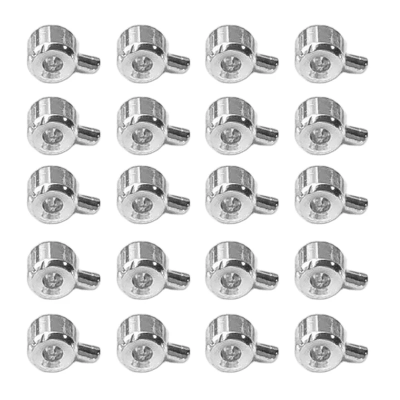 20 PCS Fade Resistant Clasps Stainless Steel Stopper Spacer Beads Crimp End Bead