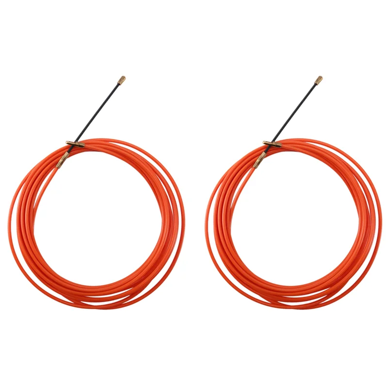 

AB51 2PCS 4Mm 5 Meter Orange Guide Device Nylon Electric Cable Push Pullers Duct Snake Rodder Fish Tape Wire