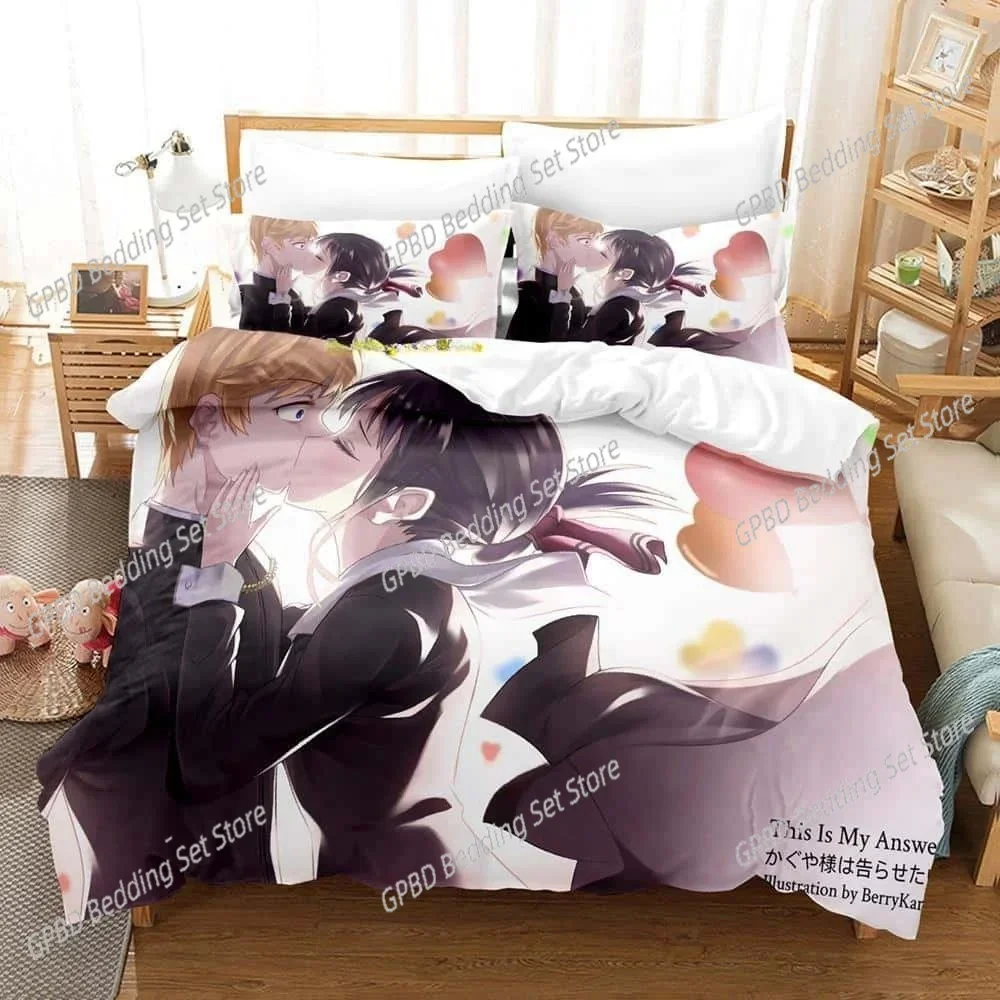 Kaguya-sama Love is War غطاء لحاف مريح غطاء وسادة طقم سرير ديكور غرفة نوم الأطفال المنسوجات المنزلية #2