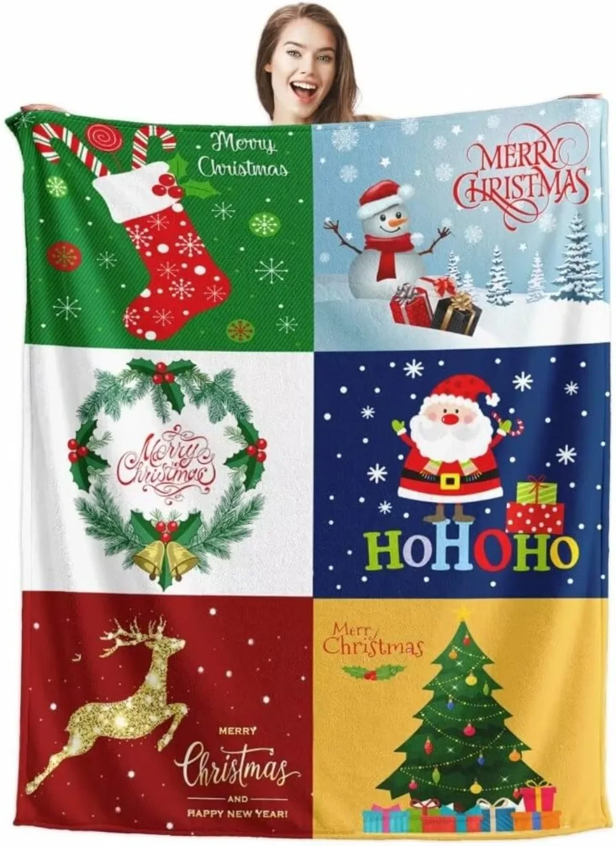 Christmas Happy Gnomes Soft Throw Blanket Lightweight Blanket for Couch Bed Sofa Travelling Camping for Kids Adults