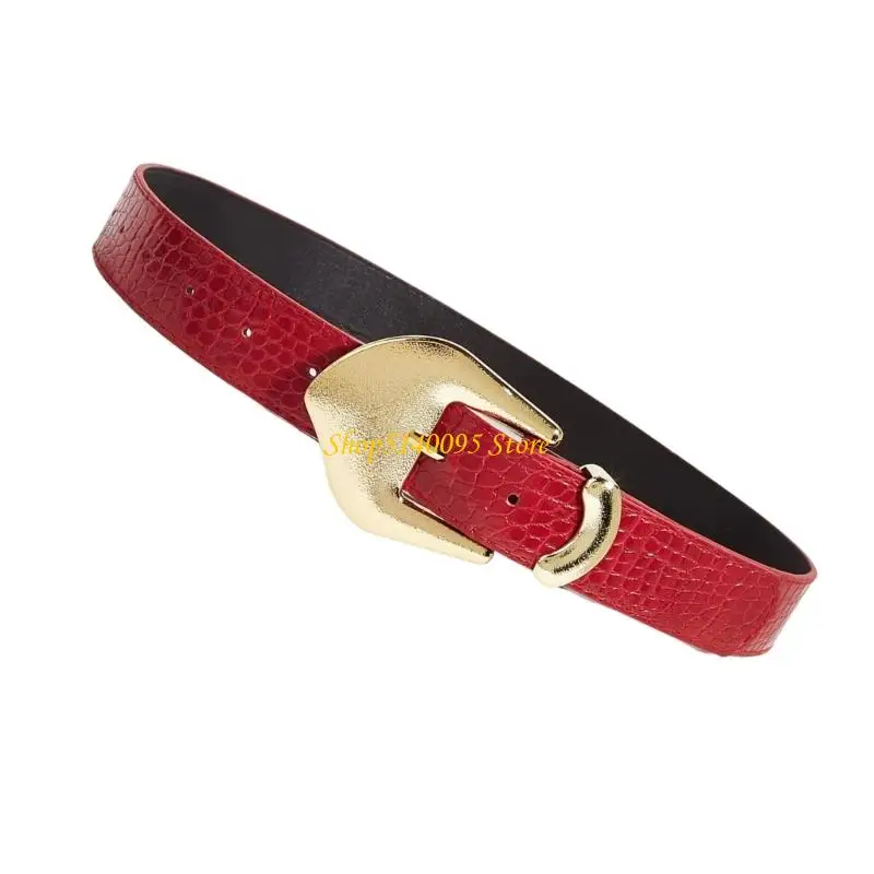 Dxae Modern Women's Bress Belt Gold Hardware Beltband Belty form