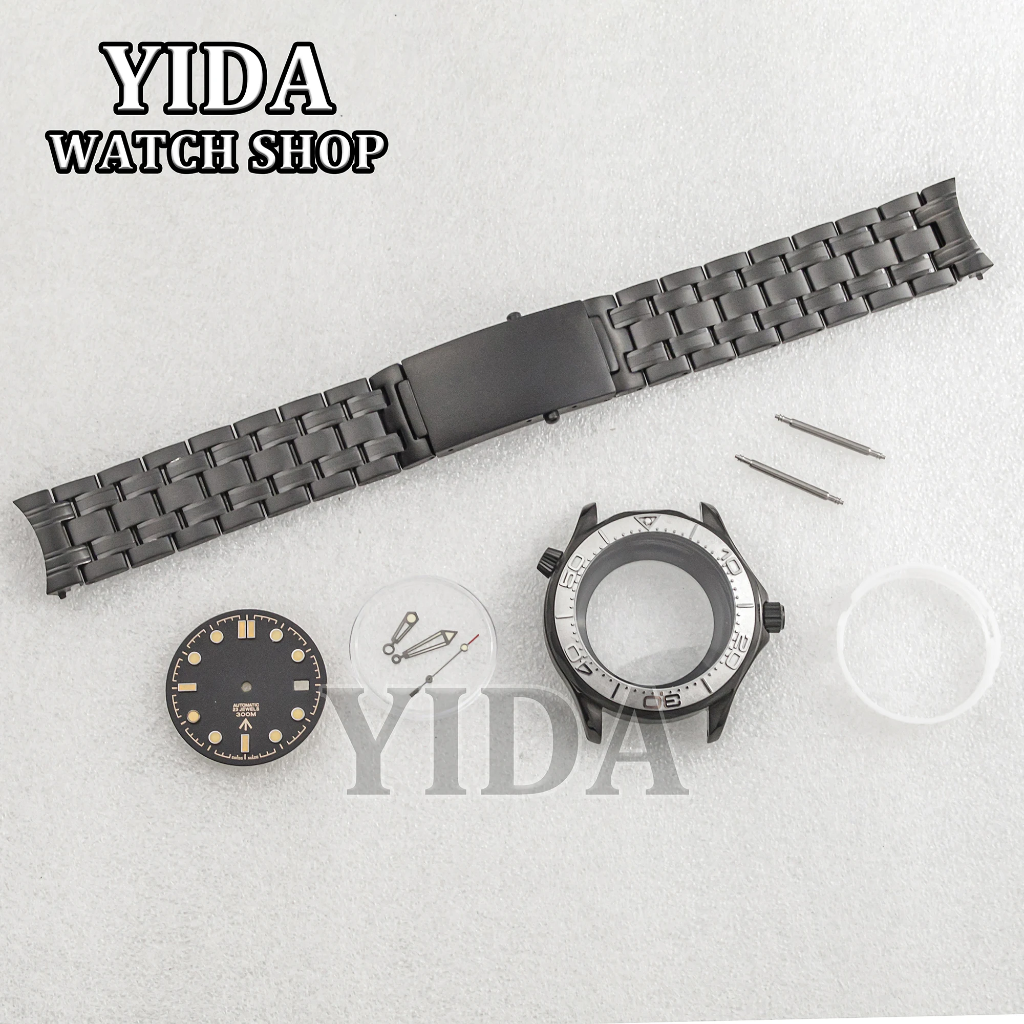 For Seamaster 300 NH35 NH36 Watch Case Strap Accessories Dial Bezel Ring Cover Stainless Steel 31mm Face Luminous Pointers Parts