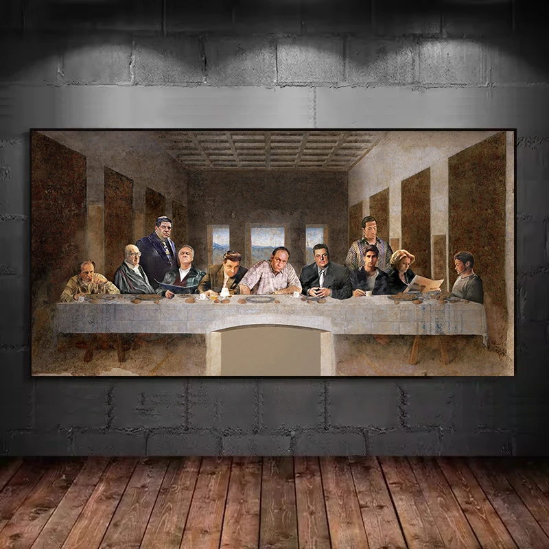 Classic Mafia Gangster TV Series The Sopranos Characters The Last Supper Nordic Poster Wall Art Pictures Home Interior Decor