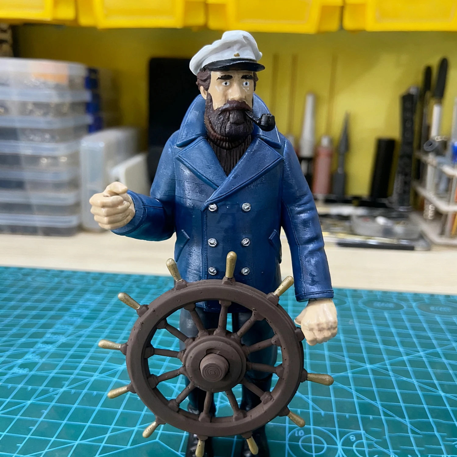 โมเดลจำลองเรือขนาด 1/18 รูปปั้นกัปตัน พิมพ์ 3 มิติ อุปกรณ์ประกอบฉากอเนกประสงค์