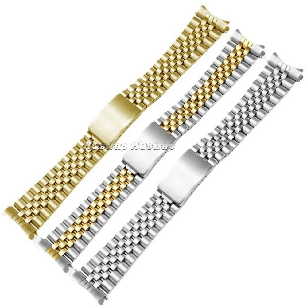 Metal Watch Strap for Rolex DATEJUST Wristband for Jubilee Luxury Watchband 19mm 20mm Curved End Solid Stainless Steel Bracelet