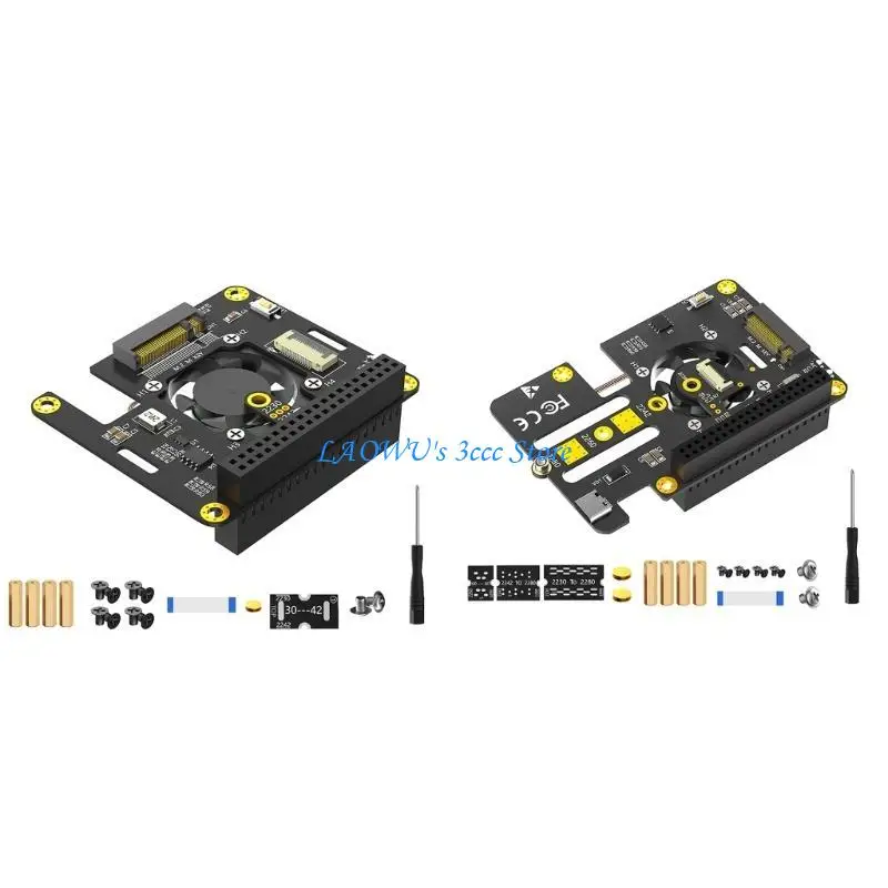 

Y8AD 3 in 1 Combo NVMe to PCIe Adapters with Automatic Discoloration LED and Fan