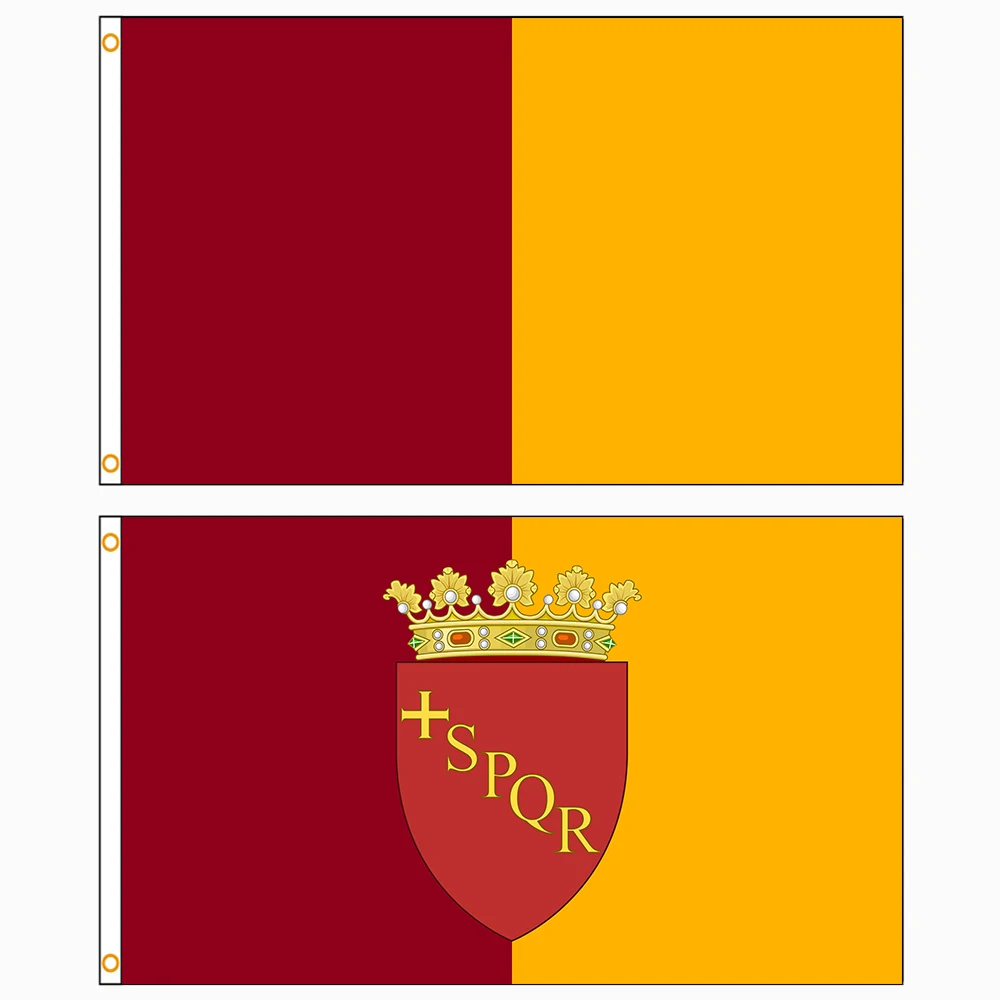 Bandera de la Capitale de Roma, Bandera de poliéster impresa, bandera de la Capital de Italia, decoración, 90x150cm