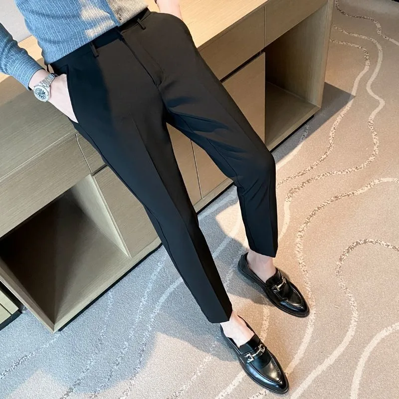 

High-end Slim-fitting British Casual Trousers Men in Spring Autumn Summer Nine-point Trousers Business Suit Trousers Men
