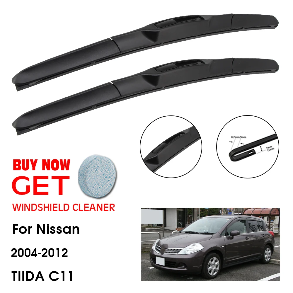 

Car Wiper For Nissan TIIDA C11 24"+14" 2004-2012 Front Window Washer Windscreen Windshield Wipers Blades Accessories