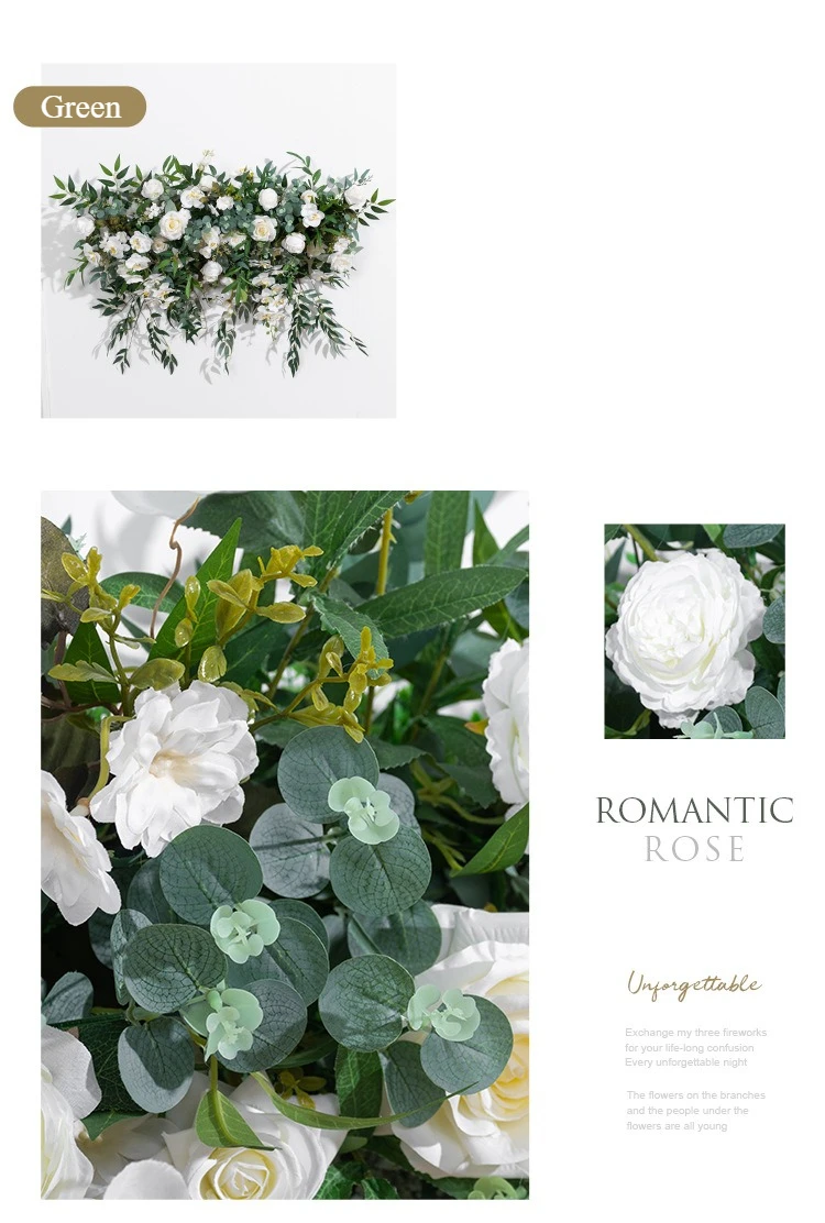 100CM Künstliche Grünblätter Kamelienblumen-Reihe Wandbehang Blumenhintergrund Hochzeit Fenster Hotel Outdoor-Event-Dekoration Großhandel – Detail 5