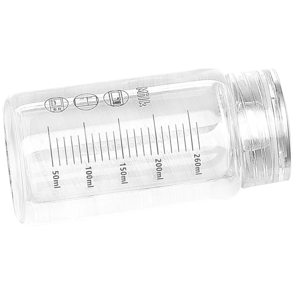 

260Ml Glass Water Bottle with Scale Wide Mouth Portable Drink Cup for Tea Milk Soda Travel Outdoor Home Office Use