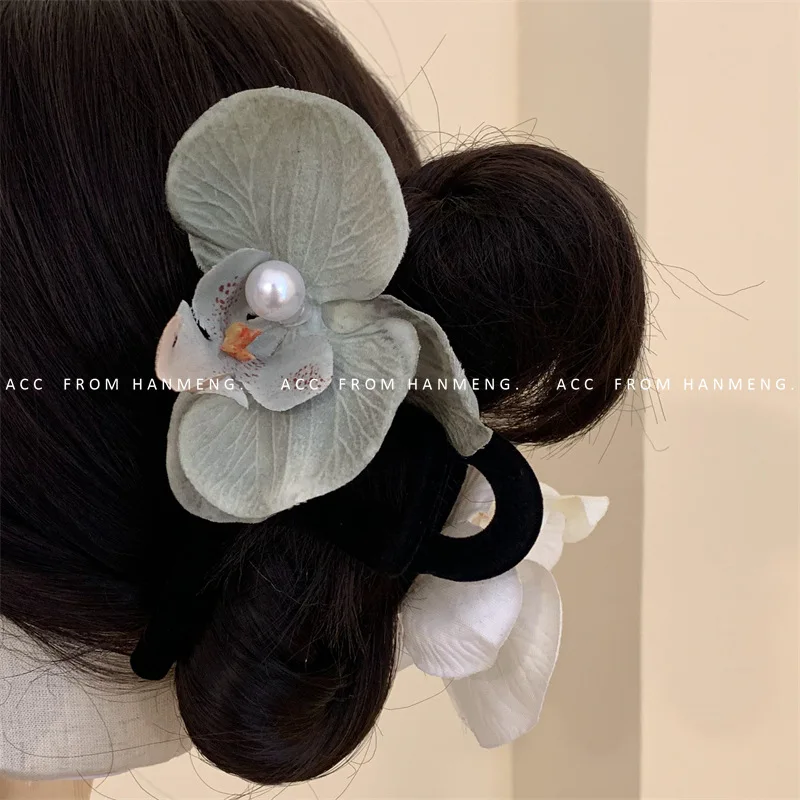 New Butterfly Orchid Flower Hair Clip Claw Women Ladies Fairy Flower Side Clips Headwear Hairpin Barrette Hair Accessories