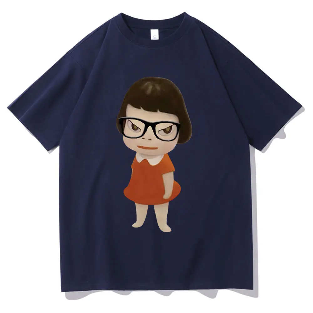 Yoshitomo Nara Wear Glasses Graphic T Shirts Unisex Fashion Art Aesthetic Trend Tshirt Men Women Casual Cotton Oversized T-shirt