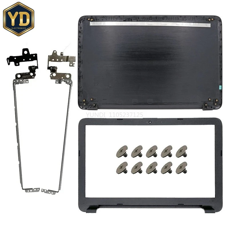 YD New Laptop Case LCD Back Top Cover/Bezel/Hinges For HP Pavilion 15-BA 15-AY 15-AC 15-AF TPN-C125 TPN-C126 250 G5 255 G5 Black