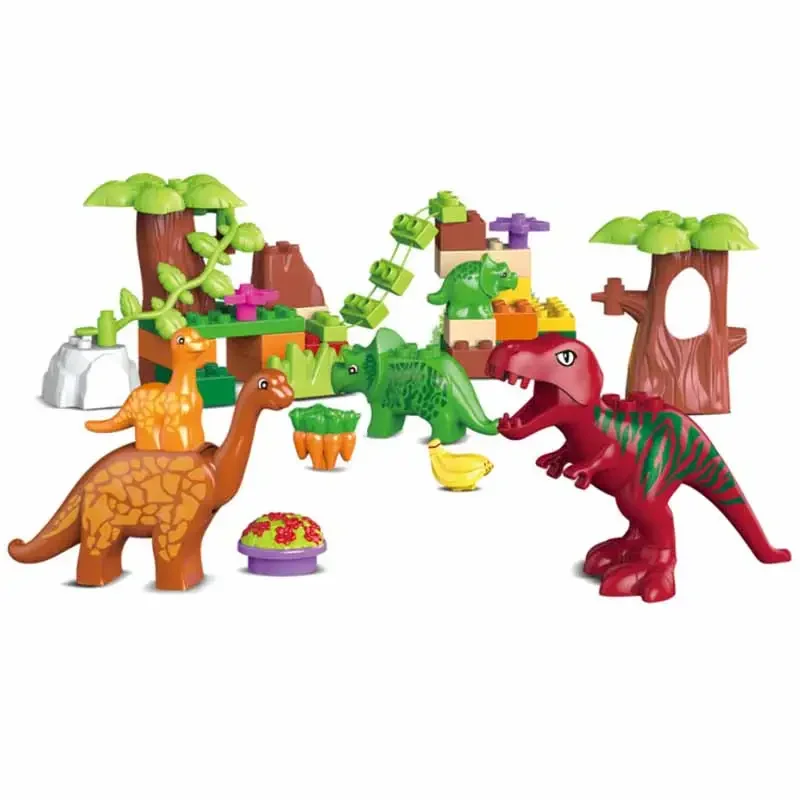 Dino Valley Bouwstenen Set Boxed 40 Stuks Grote Deeltjes Dier Dinosaurus Wereld Model Speelgoed Bricks Compatibel Duploed Speelgoed gift