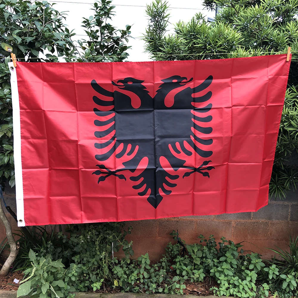 Z-ONE flag Albania Flag 90x 150cm double side polyester hanging Flag of Albania 3x5 ft Albania National Flag