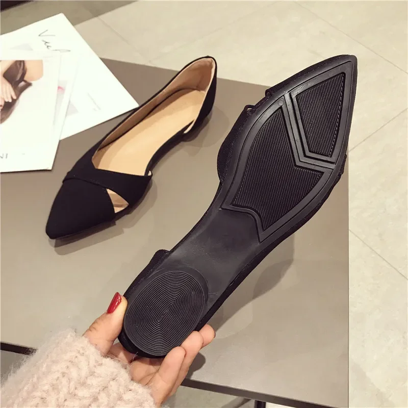 BEYARNEFashion Casual Flat Shoes Woman New Summer Breathable Comfortable Soft-soled Shoes Pointed Toe Shallow Flat Women Shoes