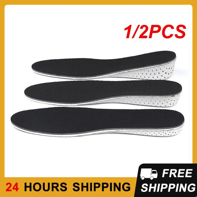 1/2PCS Cushioned Shock Absorption Unisex Comfortable Height Increasing Insoles For Shoes Shoe Inserts Posture Correction