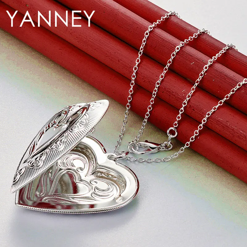 

Elegant 925 Sterling Silver 16-30 Delicate Cross Heart Shape Necklace Women's Party Accessories Gift Jewelry Wedding