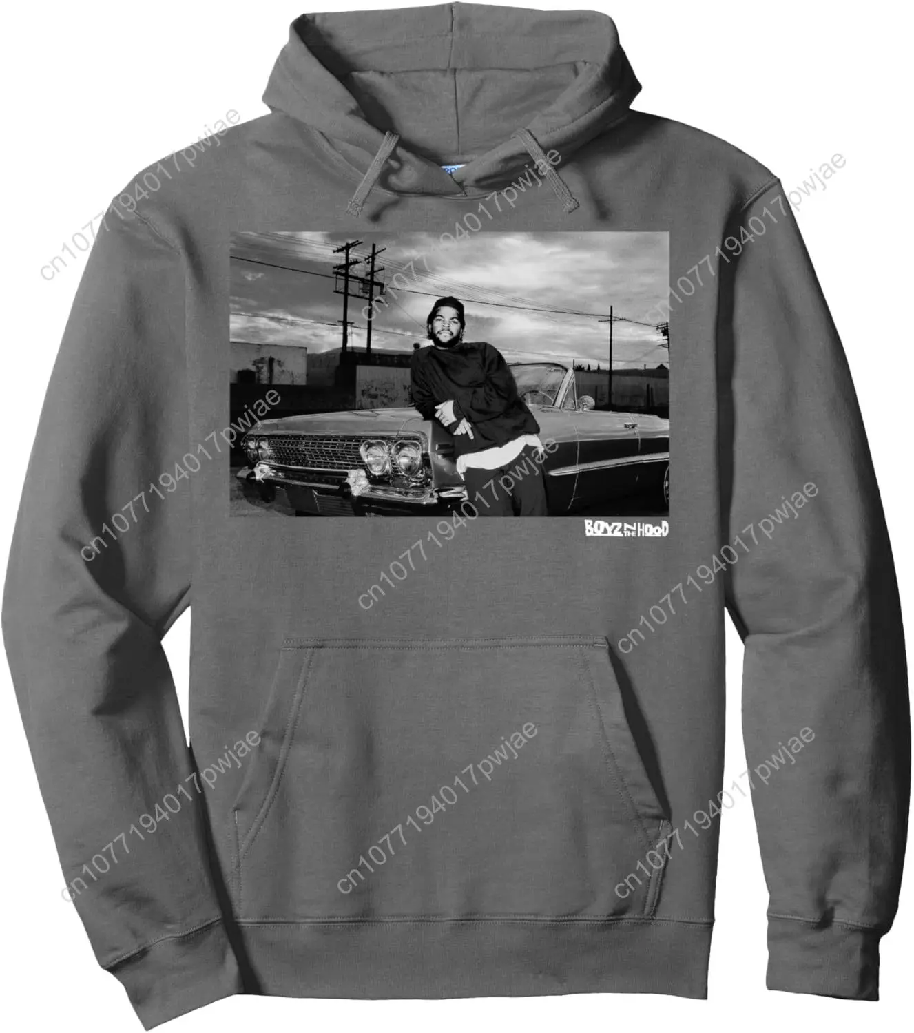 ボーイズ・アンド・ザ・フッド ドウボーイ・リーニング・オン・インパラ・ポートレート プルオーバー・フーディー